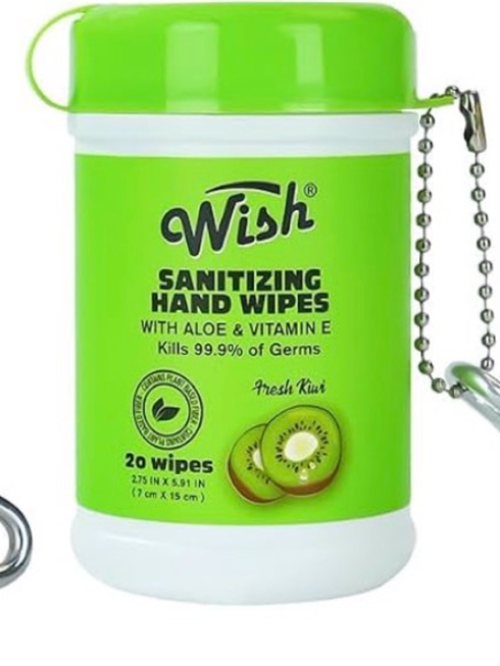 Wish Bright Green Sanitizing Hand Wipes - Fresh Kiwi